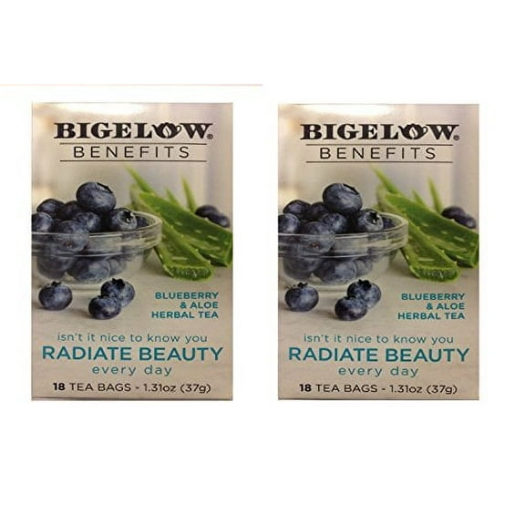 Bigelow Benefits Blueberry & Aloe Herbal Tea , Pack of 2