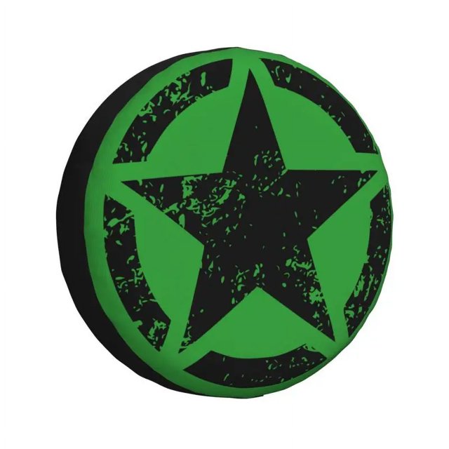 Tactical Army Star Spare Tire Cover for Grand Cherokee RV SUV Trailer Car Wheel Protector Covers 14" 15" 16"h