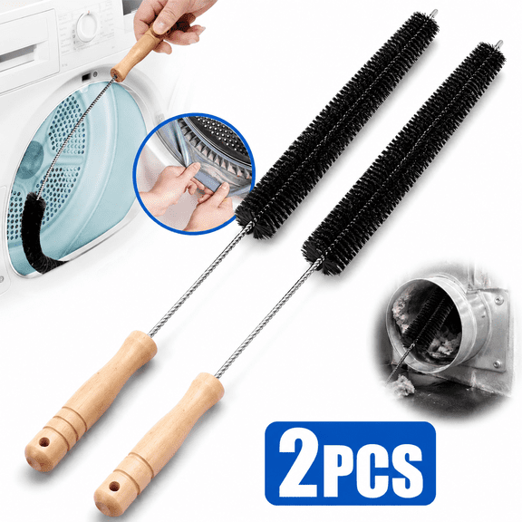 Emlimny 2 Pack Dryer Lint Brush Vent cleaner ,Kit Clothes Dryer Lint Cleaner ,Lint Brush for Dryer vent Home Essentials Long Flexible Vacuum Brush