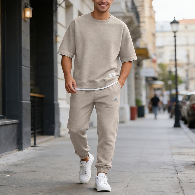 Men's Suits for Everyday Wear Knit Casual Modern Semi Formal Comfortable Stitching Design for Daily Style