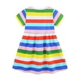 thumbnail image 2 of MEZZALL Robe Princesse à Manches Courtes à Rayures Arc-en-Ciel pour Filles, Robe de Fête Dansante, Robe d'Été Confortable, Multicolore, 2-3 Ans, 2 of 7