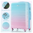 thumbnail image 2 of Luggage Set of 3, 20-inch with USB Port, Airline Certified Carry-on Luggage , +PC Hard Shell Luggage with Spinner Wheels, light blue and pink, 2 of 9