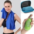 thumbnail image 4 of New Mini Microfiber Sports Towel Silicone Bag Sports Quick Dry Cool Towel Quick Drying Towel Quick Dry Fitness Cool Towel LIGHT BLUE, 4 of 8