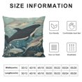 thumbnail image 5 of COMIO  Fish Pillows Nature Nautical Ocean Sea Seaweed Coral Whale Shark Dolphin Throw Pillow Cover Decorative Pillow Case Square Cushion Accent Home Blue, 5 of 5