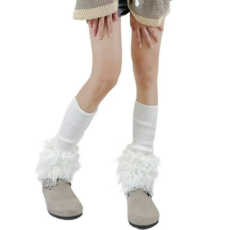 

DuAnyozu Women Leg Warmers Socks Plush Warm Leg Sleeves Boot Cuffs Cover