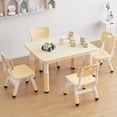 thumbnail image 2 of Yeshouse conjunto de mesa ajustable en altura y 4 sillas para niños de 2 a 10 años, tablero con diseño de grafiti y patas antideslizantes, perfecto para actividades en casa, aula o guardería, 2 of 8