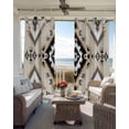 thumbnail image 4 of Boho Black Brown Blackout Curtains 72 Inches Long for Bedroom, Vintage Southwestern Ethnic Geometric Thermal Insulated Room Darkening Black Out Window Curtain Panels Grommet Drapes for Living Room, 4 of 8