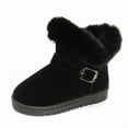 thumbnail image 2 of Casual Ankle Boots for Girls Slip-On Soft Boots with Flat Sole Fleece Lined Faux Fur Comfy Winter Footwear Winter Fashion Footwear Foe Little And Big Girls, 2 of 7
