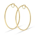 thumbnail image 3 of Charmsy Classic Hoop Earrings for Women | 14K Gold-Plated Extra Large Earring Hoops | Women’s Click-Top Hoop Earrings 70MM, 3 of 5