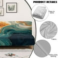 thumbnail image 3 of SCRAWLGOD Marble Print Orange Cyan Armless Futon Cover Futon Mattress Covers Soft Elastic Dustproof Couch Slipcover Washable Sofa Bed Protector with Elastic Bottom, 3 of 7