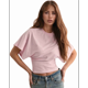 thumbnail image 1 of Camisetas para Mujer, Cuello Redondo, Cintura Ajustada, Informal, Corta, para Entrenamiento, Color Liso, Básicas, Rosa, Talla 5XL, 1 of 5