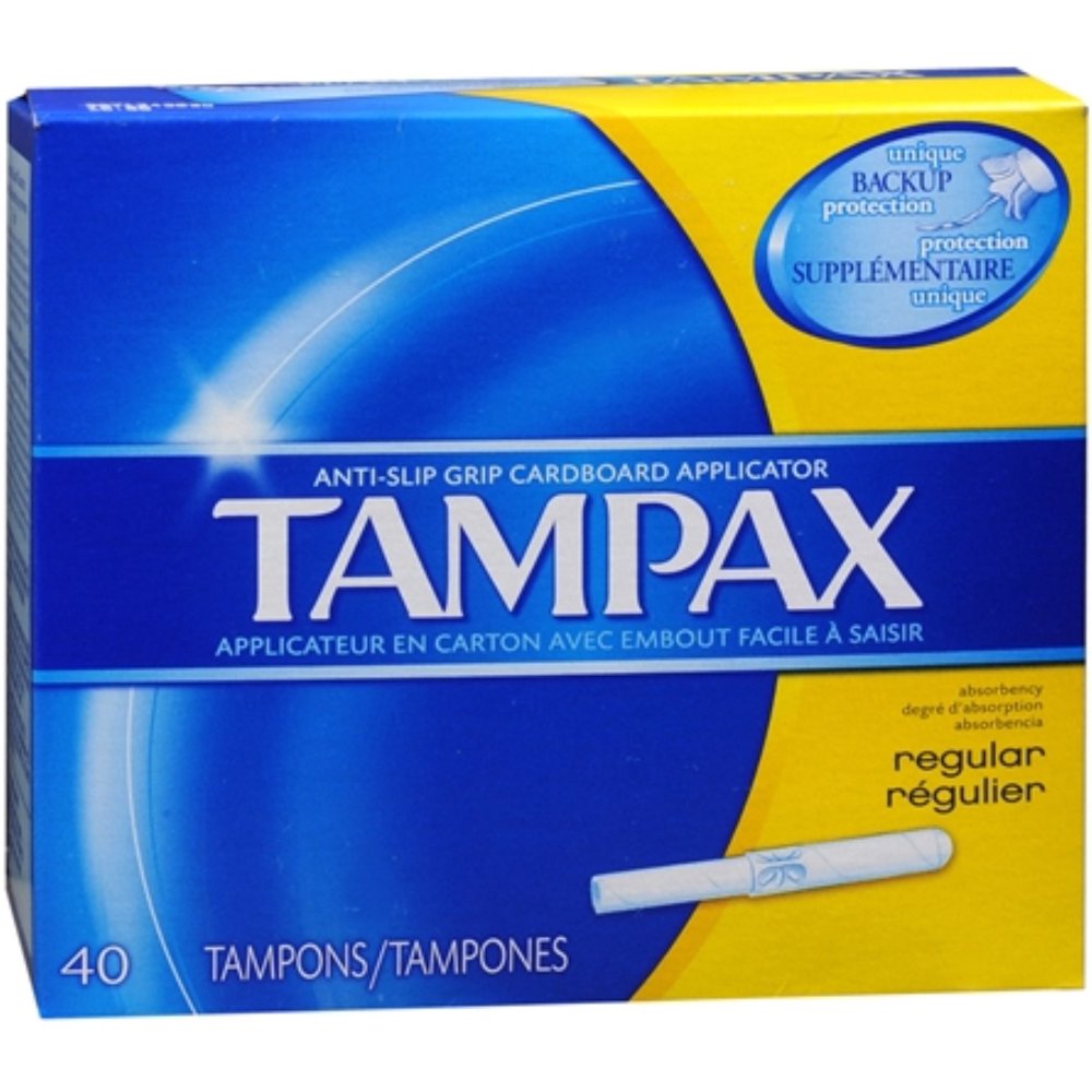 Tampax Tampons with Cardboard Applicator, Regular 40 ea (Pack of 3