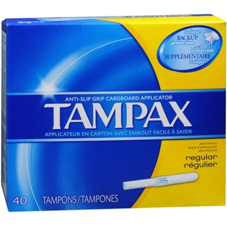 tampax cardboard tampons applicator ea regular pack
