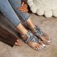 thumbnail image 4 of Sandalias planas para mujer Zapatos romanos con estampado de piel de serpiente en espiga Playa para mujer Wmkox8yii shjk6735, 4 of 9