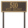 thumbnail image 1 of Whitehall Products 6115OG Estate Lawn Two Line Double Line Address Plaque, Bronze & Gold, 1 of 1