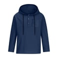 thumbnail image 4 of DPTALR George Men's Lightweight Hoodies Long Sleeve V Neck Quarter Button Navy,Big and Tall Men XXL, 4 of 6