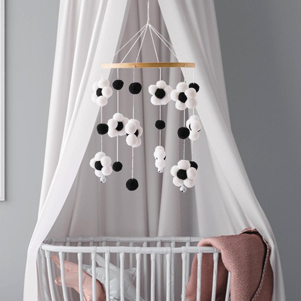 Móviles de guardería, juguetes de peluche giratorios, juguete móvil colgante, cochecito, juguete colgante, juguete de actividad, cuna móvil para Negro Baoblaze Juguetes para colgar en la cuna