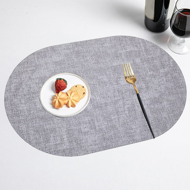 Vaidha Napperons Ovales en Tissu à Grain de Cuir, Résistants à l'Huile, Style Western, Tapis Isolants Thermiques, Tapis pour la Maison