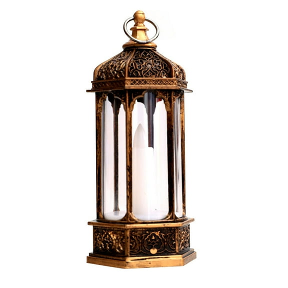 Deyuer Wind Lantern Six Corners Beautiful Lighting Vintage Christmas LED Candle Lantern Courtyard Decoration