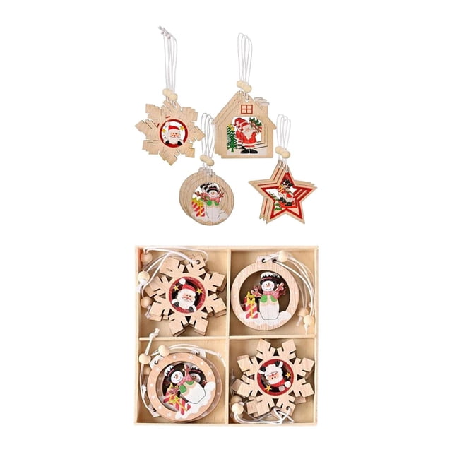 24 Piezas de Adornos Colgantes de Navidad Fondo de Manualidades de Bricolaje para Tienda Al Aire Libre Yuyangstore Colgantes colgantes