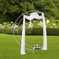 thumbnail image 5 of Miumaeov 7ft Decorative Wedding Moon Arch Backdrop Stand with Bases Metal Crescent Stand Photo Booth Background Arch Stand for Wedding Ceremony Reception Birthday Party Garden Outdoor Decor, 5 of 12
