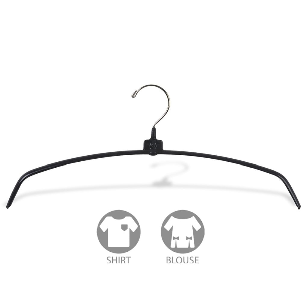 The Great American Hanger Company Metal Top Hanger with Non-Slip Black Rubber Coating & Swivel Hook box of 25