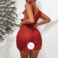 thumbnail image 4 of zuwimk Women Lingerie Lace Chemise Sleepwear Teddy Lingerie Z-Red,L, 4 of 5