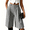 Gray, variant on Asgosdo Women Bermuda Shorts Button High Waisted Wide Leg Formal Business Office Short with Pockets