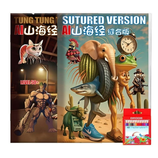 Libro para colorear Tung Tung Tung Sahur Tralalelo Tralala - Dibujos para juegos de fiesta infantiles, regalo de papelería para niños y niñas
