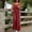 Red, variant on Women's Cotton Linen Lace Casual Overalls Summer Jumpsuit Loose Baggy Wide Leg Ruffle Pants Rompers with Pockets Army Green XL(XL)
