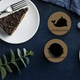 thumbnail image 6 of FMSHPON Ocean Whale Silhouette Brown Set of 8 Round Coaster for Drinks, Absorbent Ceramic Stone Coasters Cup Mat with Cork Base for Home Kitchen Room Coffee Table Bar Decor, 6 of 6
