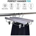 thumbnail image 5 of Quality Hangers Wooden Pants Hangers - 100-Pack Swivel Hook Cloth Hanger Set - Lotus Wood Skirt, Pant, Shorts and Slack Hangers with Adjustable Clip - Grey Clothing Hanger Set (Gray, 100), 5 of 6