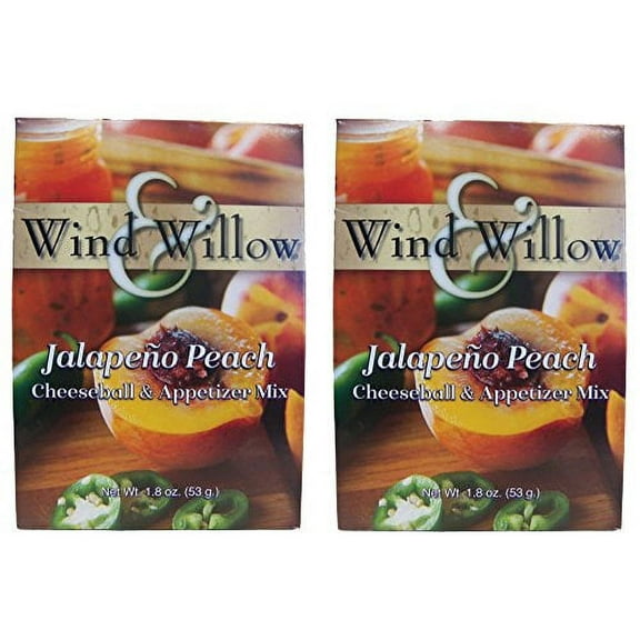 Wind & Willow Savory Jalapeno Peach Cheeseball and Dip Mix (Pack of 2)