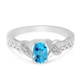 thumbnail image 6 of 10k White Gold Oval Blue Topaz And Diamond Ring, 6 of 6