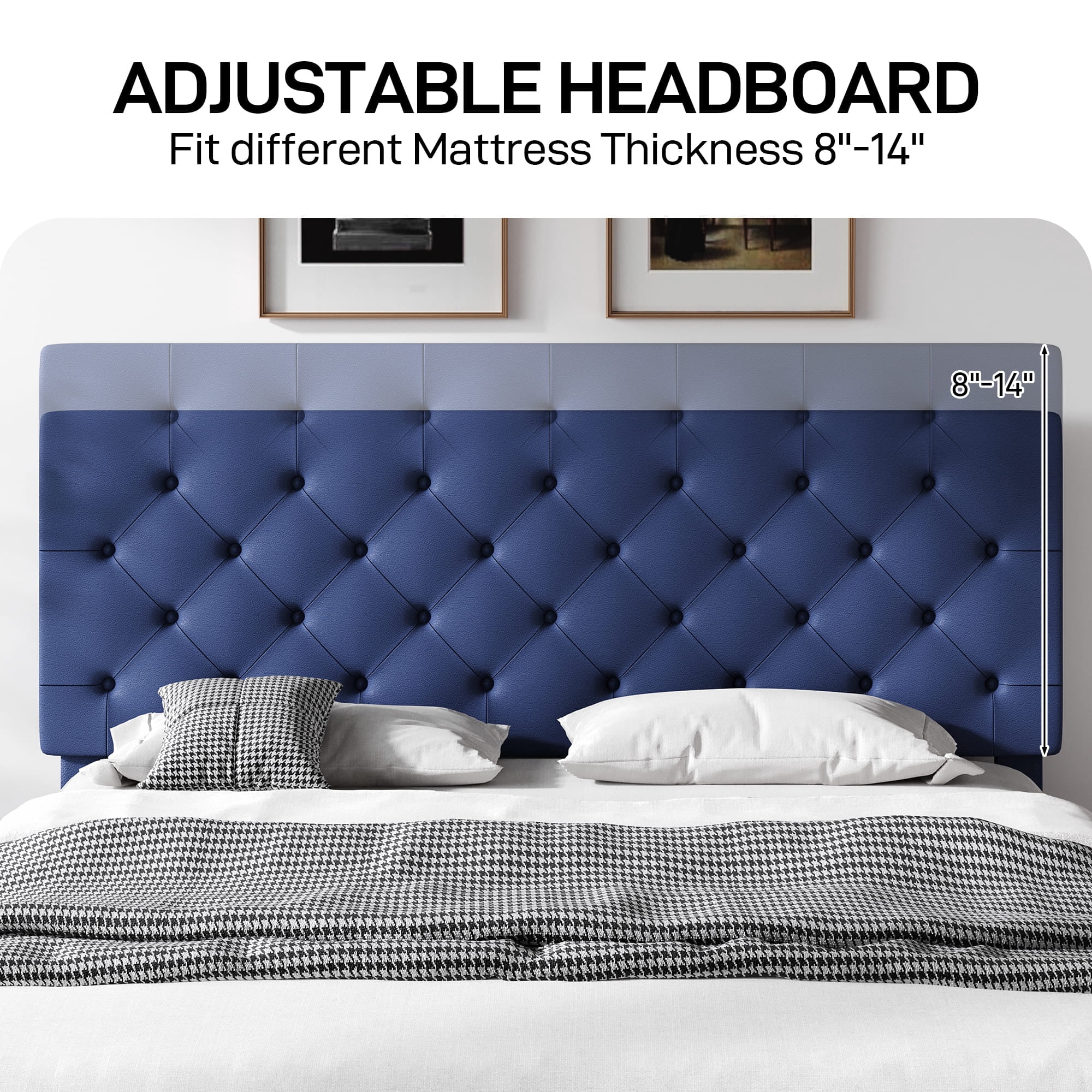4 Ever Winner 44.13 in Upholstered and Adjustable Height Platform Bed, Twin