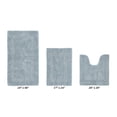 thumbnail image 2 of Better Trends Bathroom Rugs 3 Piece Set 100% Cotton Bath Rug Soft Water Absorbent Reversible, Machine Washable for Bathroom Decor U Shap Toilet Base Contour Mat Blue Lux Collection, 2 of 4