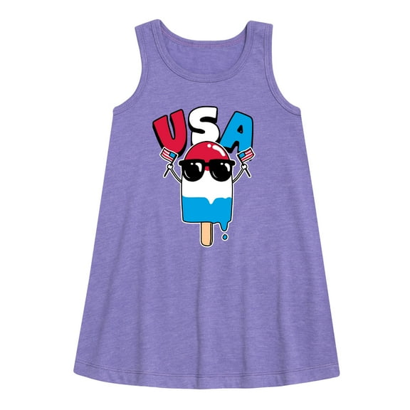 Instant Message - USA Popcicle - Toddler & Youth Girls A-line Dress