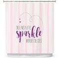thumbnail image 1 of Shower Curtains 70" x 93" from DiaNoche Designs by Zara Martina - She Sparkles Stripe II Pinks, 1 of 1