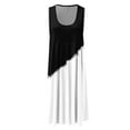 thumbnail image 3 of QLEICOM Womens Summer Color Block Print Sleeveless Sundress Casual Loose Swing T-Shirt Dress Tank Dress White A M, US Size:6, 3 of 4