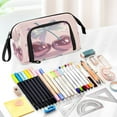 thumbnail image 5 of Nylon Fish Mouth Pencil Case with Large Capacity Zipper Pencil Pouch Pink Large Cherries Pencil Bag Organizers, 5 of 7
