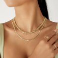 thumbnail image 4 of Gold Necklace for Women, 14K Gold Plated Dainty Chain Choker Chunky Figaro Snake Mariner Cuban Link Chains, Adjustable Trendy Necklaces Handmade Jewelry, 4 of 14
