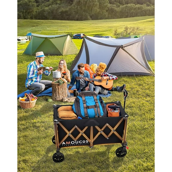 Foldable Garden Cart with 360 °   Rotating Wheels, 350LBS Capacity for Shopping, Garden, Camping & Outdoor Use