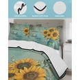 thumbnail image 4 of Vintage Sunflower Twin Size Down Alternative Comforter, Lightweight Comforter Quilt Bedding Set with Pillow Shams Teal Retro Summer Botanical Floral All Seasons Bed Comforter Duvet Insert 68"x86", 4 of 7