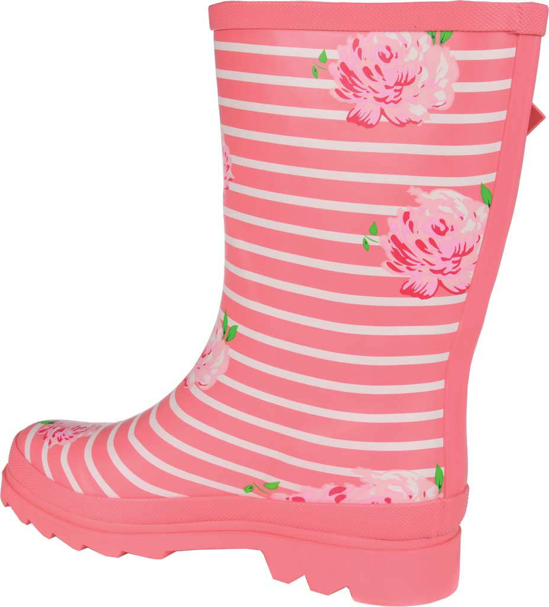 Women's Journee Collection Seattle Mid Calf Rain Boot Pink Rubber 11 M
