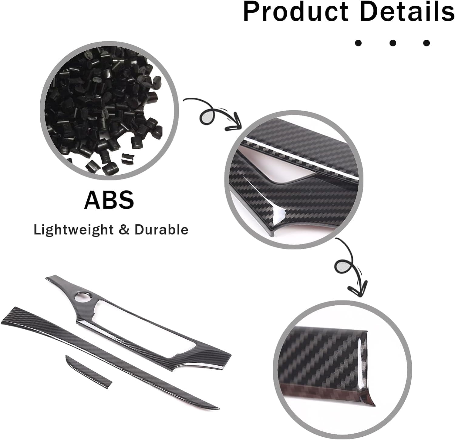 TINKI Center Console Dashboard Panel Strip Trim for Honda Pilot 2016-2022 Interior Decorative Cover Protector Accessories , ABS