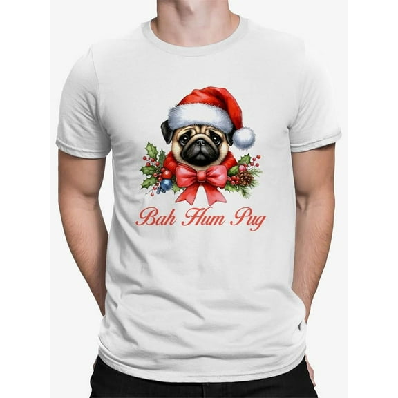Bah Hum Pug - Funny Christmas Dog T-shirt Men's