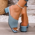 thumbnail image 6 of Eltusu Women Slide Sandals, No Slip Block Heel Open Toe Casual Ladies Shoes Sky Blue Size 7, 6 of 9