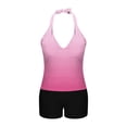 thumbnail image 4 of Swim Top for Women Plus Size with Built-In Bralette, Adjustable Strappy Halter and Casual Split Back Design in Solid Colors, 4 of 7