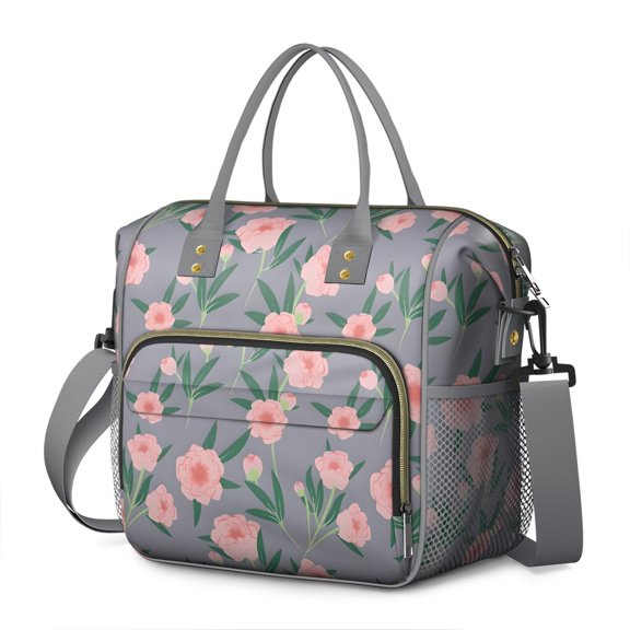 Pioneer Flower Floral Print Pattern Womens Lunch Box for Work,Insulated Large Lunch Bag for Tween and Teen,Loncheras Para Mujer,Leakproof Adult Lunch Bag for Work,Beach,Travel,Picnic,Camping