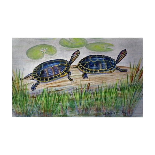 Betsy Drake DM045G Two Turtles Door Mat - 30 x 50 in.